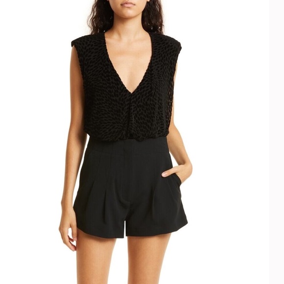 Ramy Brook Regina Velvet Burnout Bodysuit - Size XS - Picture 2 of 13